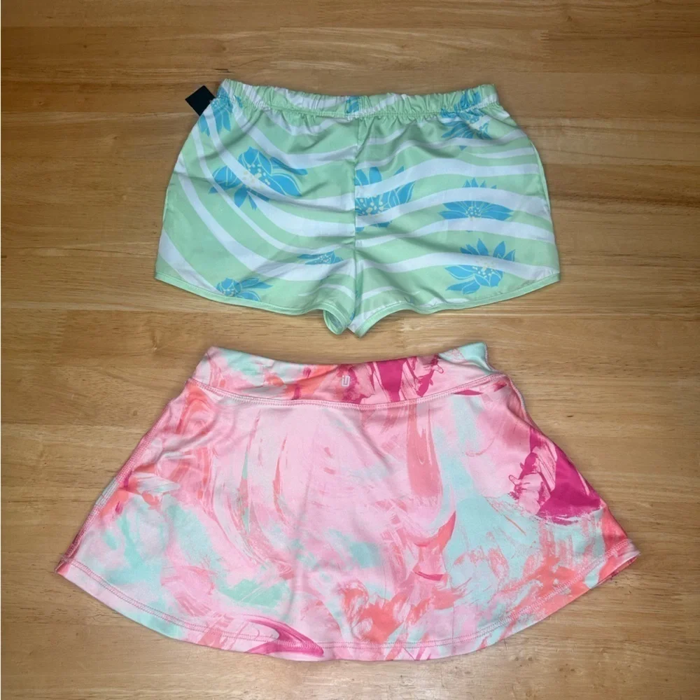 Ideology Lot Of Girls Size 5 Spring Green Floral Shorts And Pink Skort  NWT